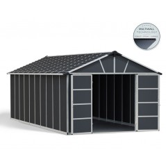 Canopia Yukon Polycarbonate Garden Shed 643x332x252 cm Grey with Floor Included