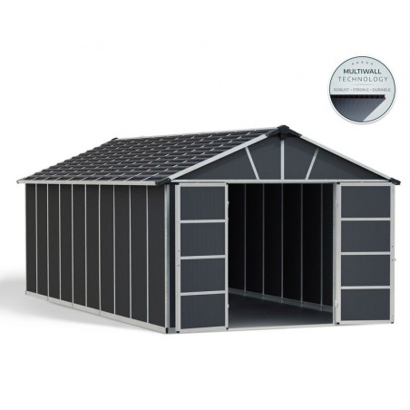 Canopia Yukon Garden Shed in Polycarbonate 643X332X252 cm Gray Floor Included