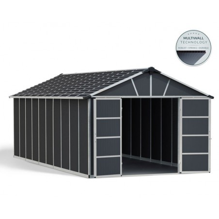 Canopia Yukon Gerätehaus aus Polycarbonat 643x332x252 cm Grau mit Boden inklusive