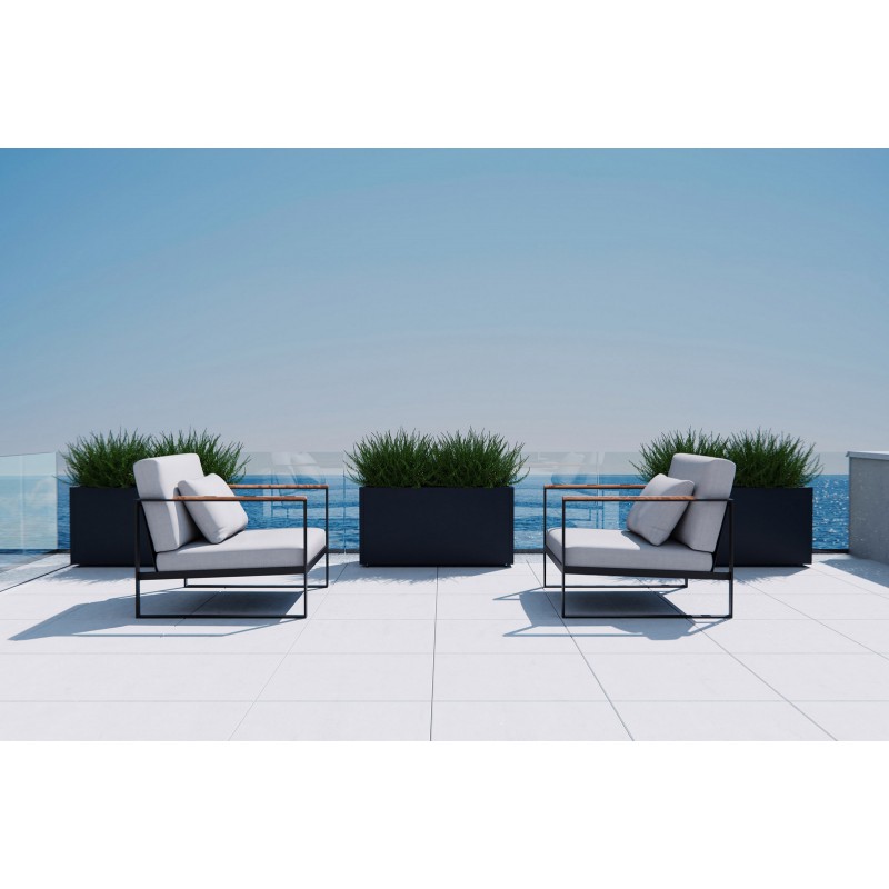 Herstera Pflanzkübel PLANTER 30 aus Metall Anthrazit 100x30x50 cm