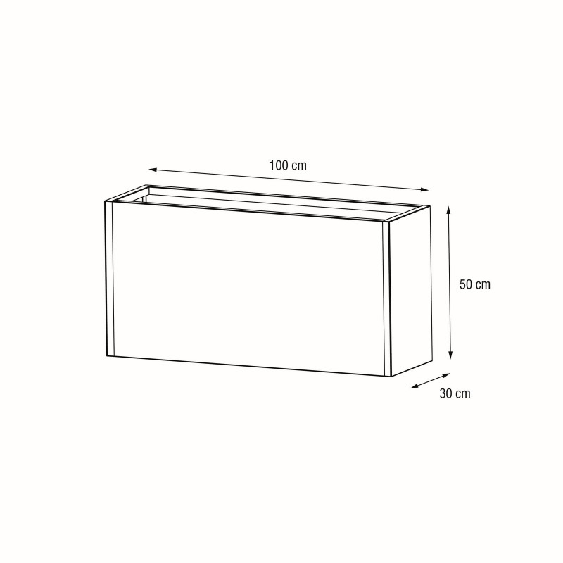 Herstera Pflanzkübel PLANTER 30 aus Metall Anthrazit 100x30x50 cm