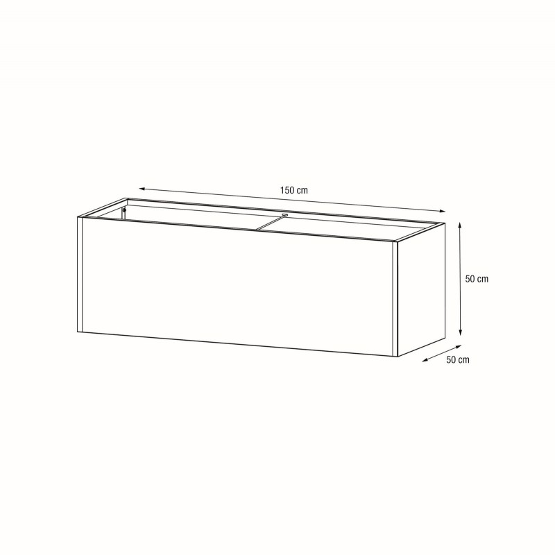 Herstera Pflanzkübel PLANTER 50 aus Metall Anthrazit 150x50x50 cm