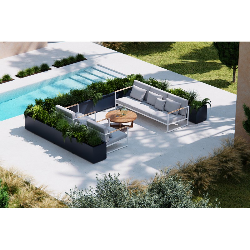 Herstera Pflanzkübel PLANTER 50 aus Metall Anthrazit 100x50x50 cm