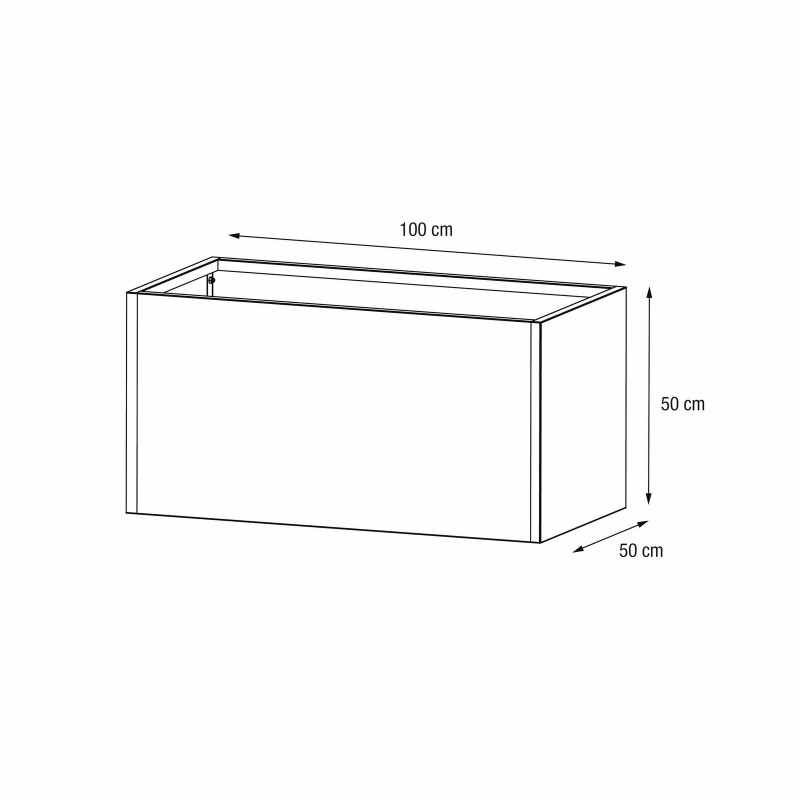 Herstera Pflanzkübel PLANTER 50 aus Metall Anthrazit 100x50x50 cm
