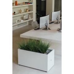 Herstera Pflanzkübel PLANTER 50 aus Metall Weiß 100x50x50 cm