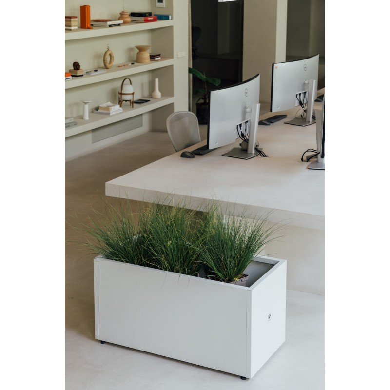Herstera Pflanzkübel PLANTER 50 aus Metall Weiß 100x50x50 cm