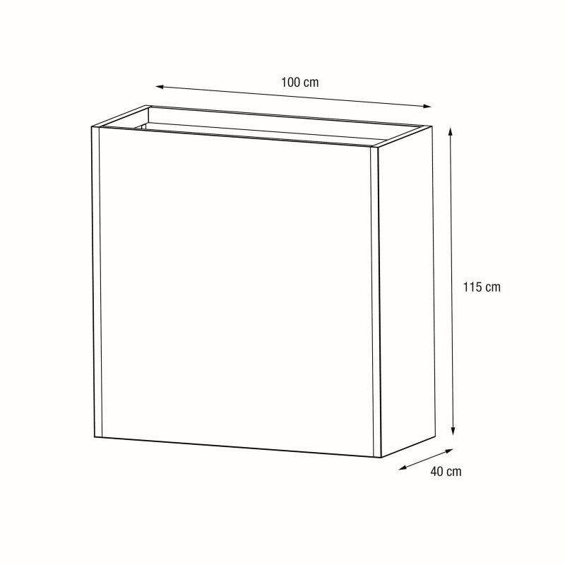 Hoher Herstera Pflanzkübel PLANTER DIVIDER 40 aus Metall Anthrazit 100x40x115 cm