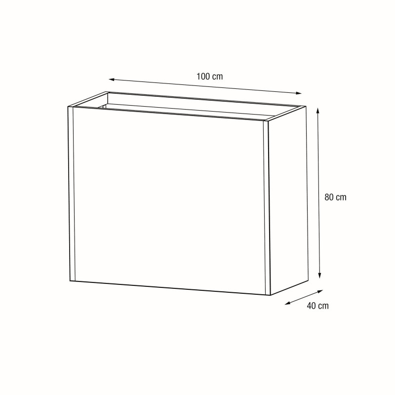 Hoher Herstera Pflanzkübel PLANTER DIVIDER 40 aus Metall Anthrazit 100x40x80 cm