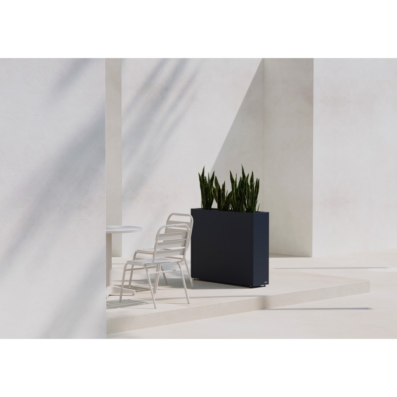 Hoher Herstera Pflanzkübel PLANTER DIVIDER 25 aus Metall Anthrazit 100x25x80 cm