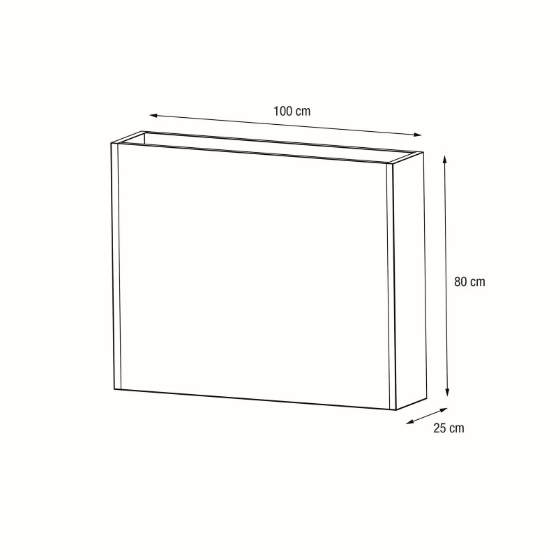 Hoher Herstera Pflanzkübel PLANTER DIVIDER 25 aus Metall Anthrazit 100x25x80 cm