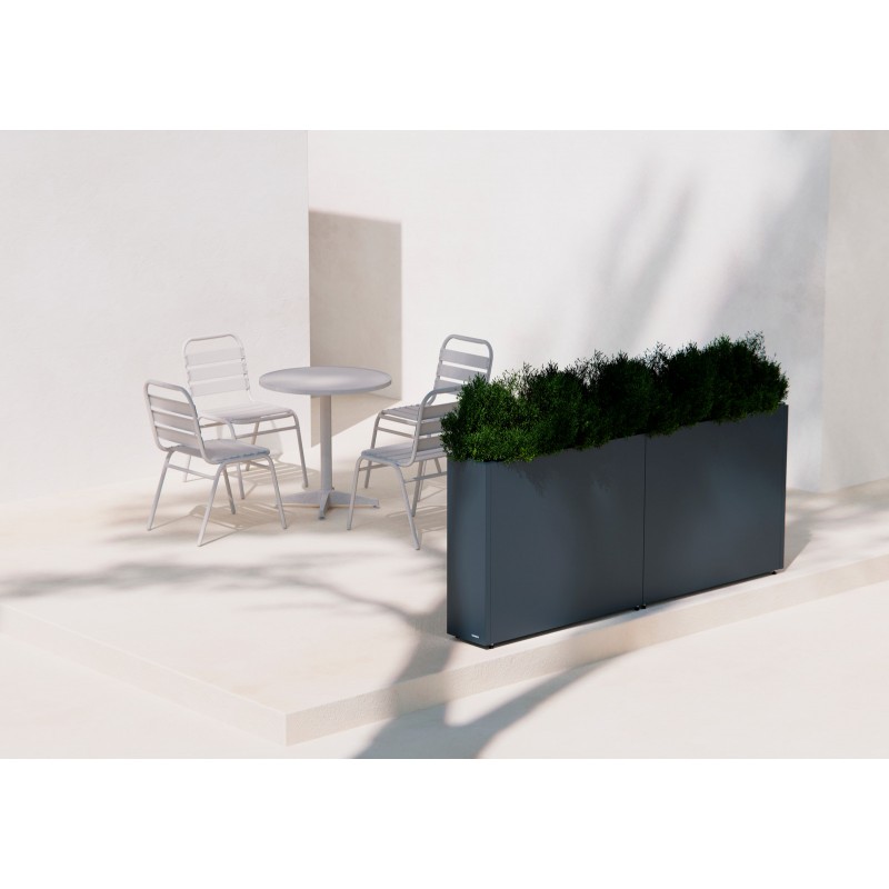 Hoher Herstera Pflanzkübel PLANTER DIVIDER 25 aus Metall Anthrazit 100x25x80 cm