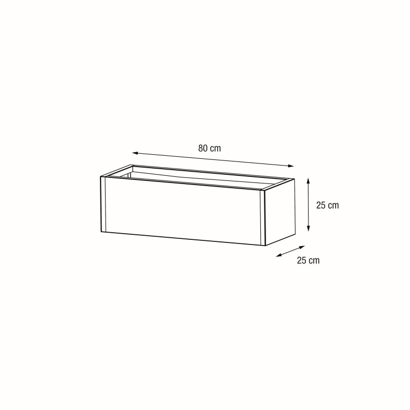 Herstera Pflanzkübel PLANTER BALCONY aus Metall Anthrazit 80x25x25 cm