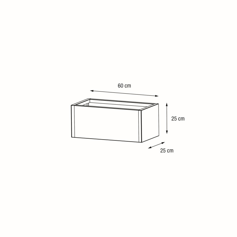 Herstera Pflanzkübel PLANTER BALCONY aus Metall Anthrazit 60x25x25 cm
