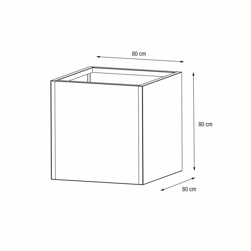 Herstera Pflanzkübel PLANTER CUBE 80 aus Metall Anthrazit 80x80x80 cm
