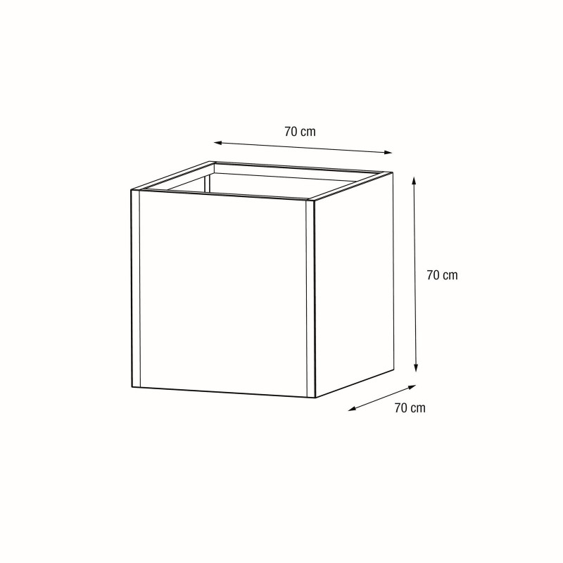 Herstera Pflanzkübel PLANTER CUBE 70 aus Metall Anthrazit 70x70x70 cm