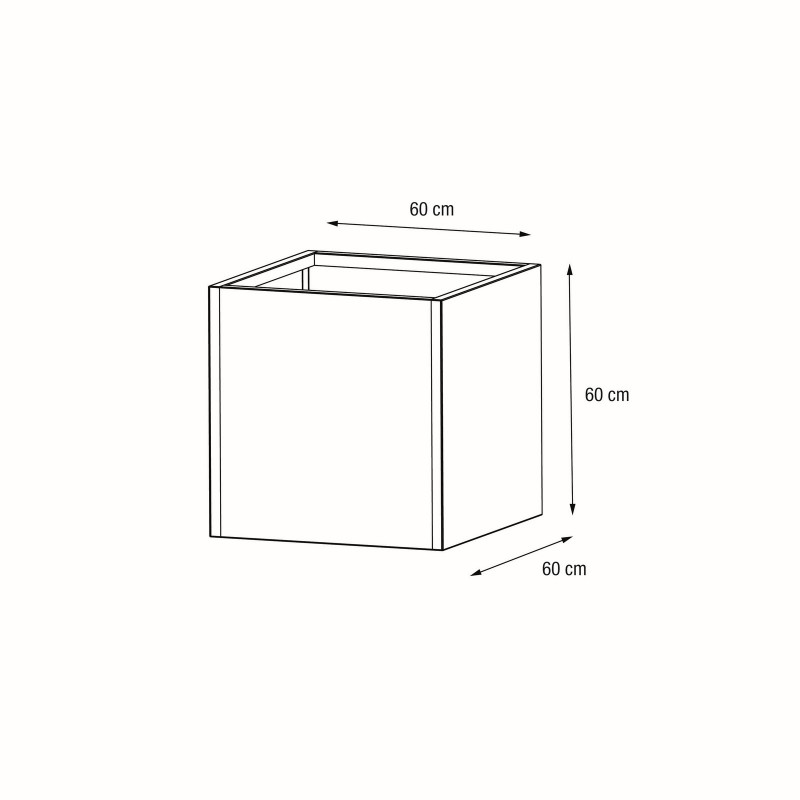 Herstera Pflanzkübel PLANTER CUBE 60 aus Metall Anthrazit 60x60x60 cm