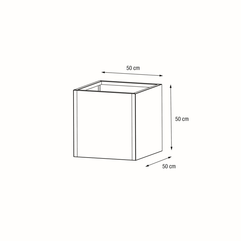 Herstera Pflanzkübel PLANTER CUBE 50 aus Metall Anthrazit 50x50x50 cm