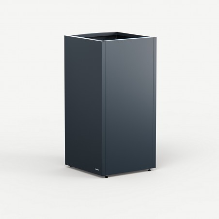 Hoher Herstera Pflanzkübel PLANTER COLUMN aus Metall Anthrazit 50x50x100 cm