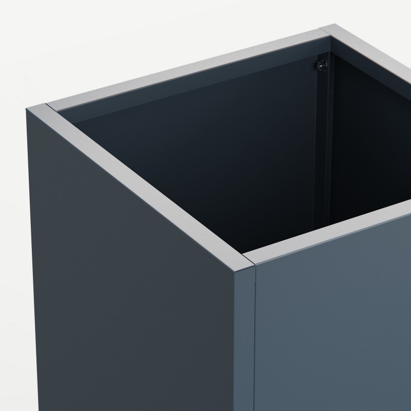 Hoher Herstera Pflanzkübel PLANTER COLUMN aus Metall Anthrazit 50x50x100 cm