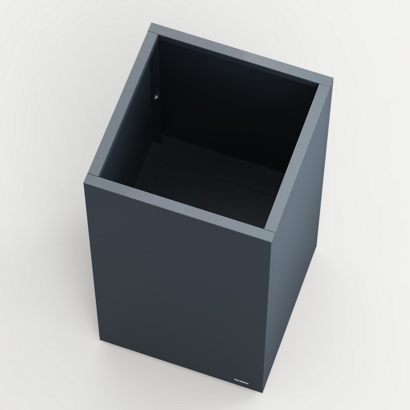 Hoher Herstera Pflanzkübel PLANTER COLUMN aus Metall Anthrazit 50x50x100 cm