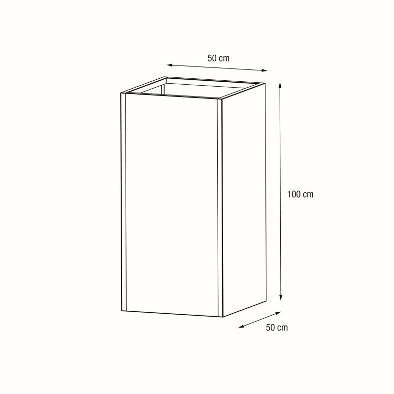 Hoher Herstera Pflanzkübel PLANTER COLUMN aus Metall Anthrazit 50x50x100 cm