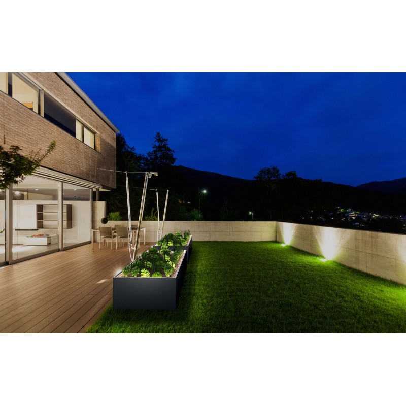 Niedriger Herstera Pflanzkübel PLANTER EDGE aus Metall Anthrazit 150x100x50 cm