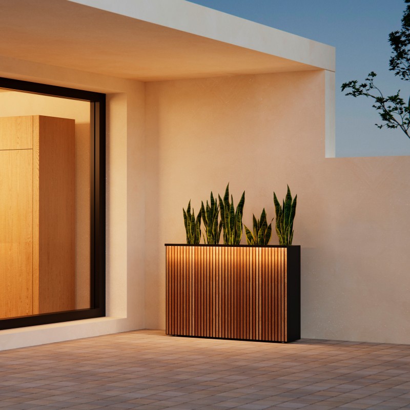 Herstera Magnetische Licht-Halterung Anthrazit für DECO Pflanzgefäße 120x7x3 cm