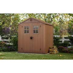 Keter Kunststoff-Gartenhaus DARWIN 6x6 Wood mit Frontfenstern