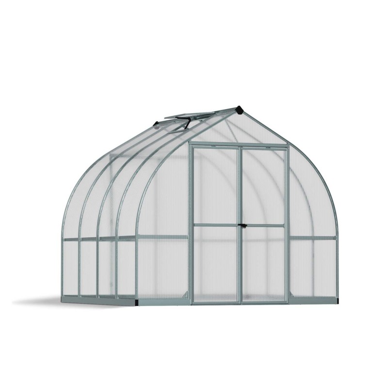 Canopia Bella Doppelsteg-Gartengewächshaus aus Polycarbonat 244x244x219 cm Silber