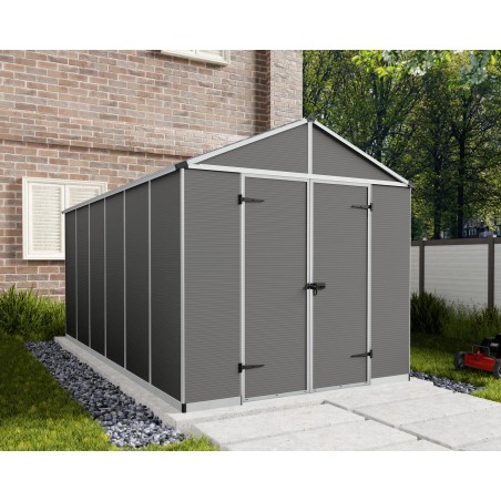 Canopia Rubicon Gartenhaus aus extrem widerstandsfähigem Polycarbonat, 452 x 237 x 235 cm, dunkelgrau