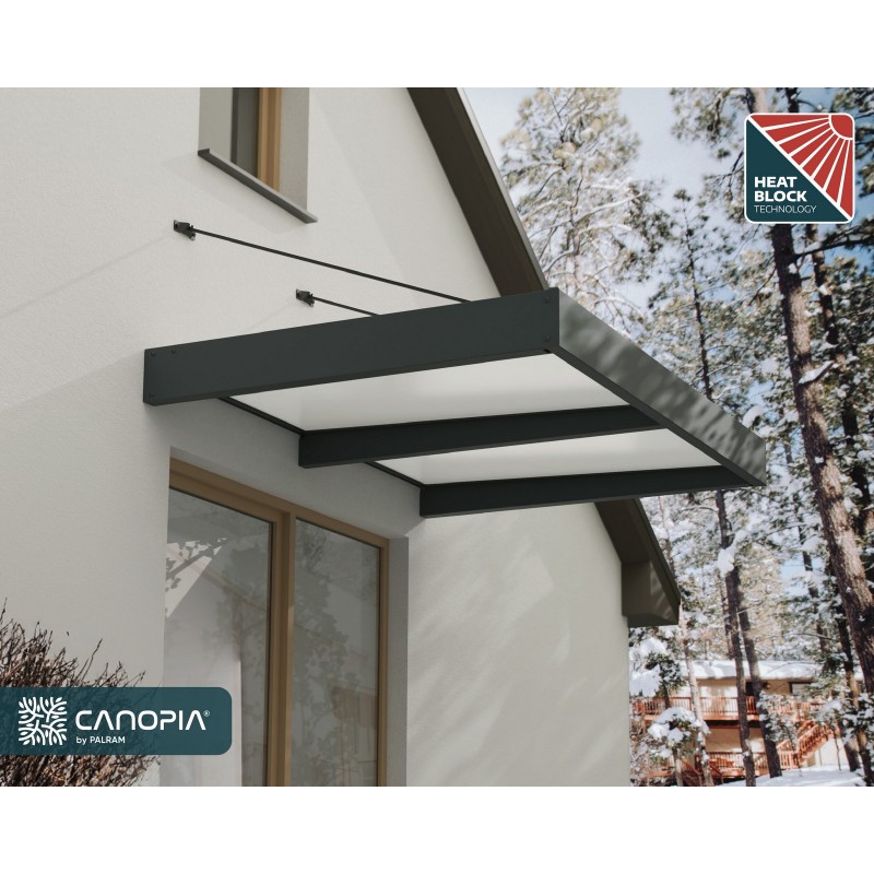 Canopia Sophia XL Door Awning 190x140 cm - Grey Frame, Opal White Panels Canopia Sophia XL Door Awning 190x140 cm - Grey Frame, Opal White Panels