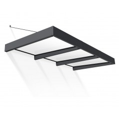 Canopia Sophia XL Door Awning 290x140 cm - Grey Frame, Opal White Panels