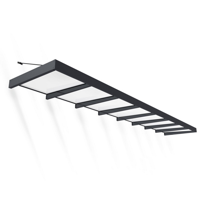 Canopia Sophia XL Türvordach 750x140 cm - grauer Rahmen, opalweiße Paneele