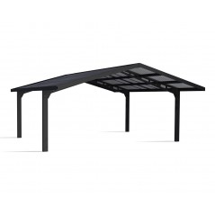 Canopia Sydney Carport doppio con tetto spiovente in Aluminium 6x6 m Black