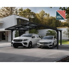 Canopia Sydney Carport doppio con tetto spiovente aus Aluminium 6x6 m Schwarz