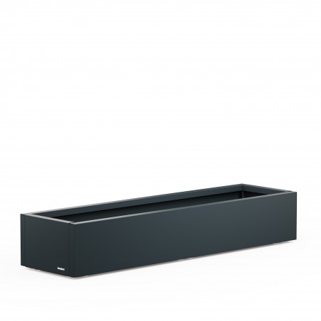 Herstera Pflanzkübel PLANTER XIC 150 niedrig aus Metall Anthrazit 150x40x25 cm