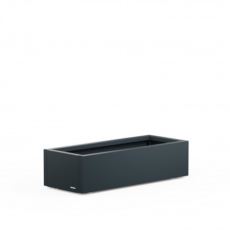 Herstera Pflanzkübel PLANTER XIC 100 niedrig aus Metall Anthrazit 100x40x25 cm