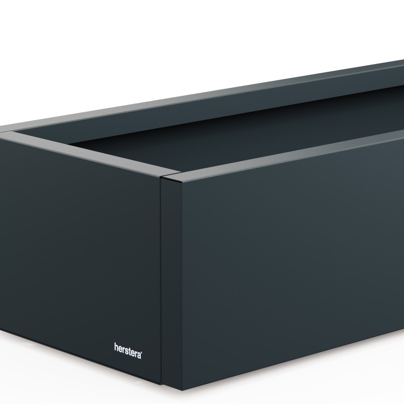 Herstera Pflanzkübel PLANTER XIC 100 niedrig aus Metall Anthrazit 100x40x25 cm