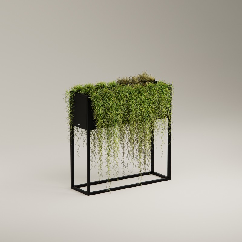 Herstera Pflanzkübel PLANTER HUB aus Metall Schwarz 80x25x78 cm