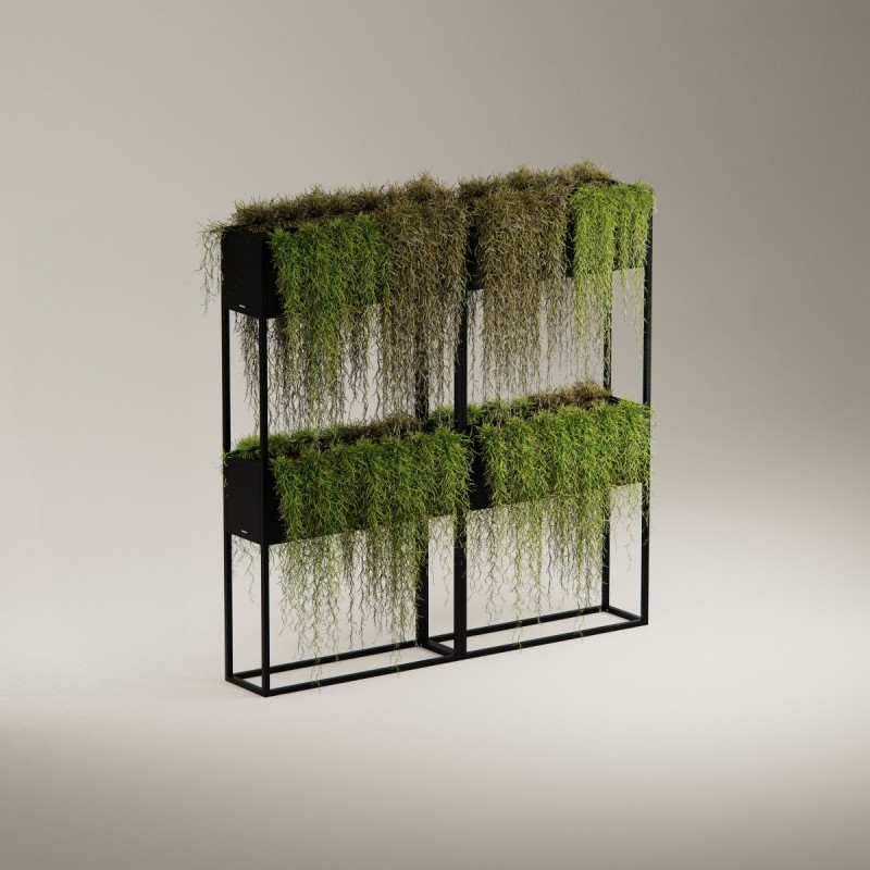 Herstera Planter HUB in Metal Black 80x25x78 cm