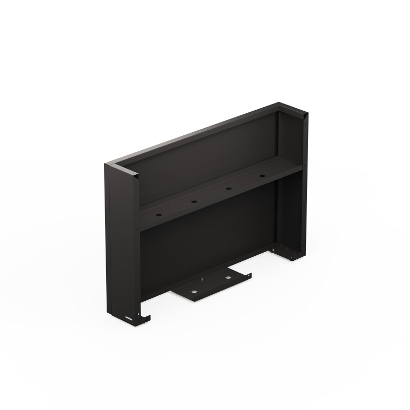 Hoher Herstera Pflanzkübel DECO PLANTER DIVIDER 25 aus Metall Schwarz und Holz 100x25x80 cm