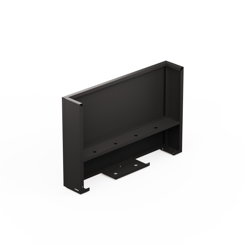 Hoher Herstera Pflanzkübel DECO PLANTER DIVIDER 25 aus Metall Schwarz und Holz 100x25x80 cm