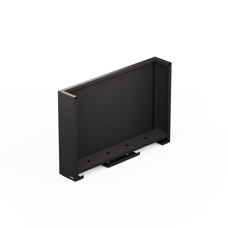 Hoher Herstera Pflanzkübel DECO PLANTER DIVIDER 25 aus Metall Schwarz und Holz 100x25x80 cm