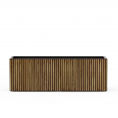 Herstera Pflanzkübel DECO PLANTER aus Metall Schwarz und Holz 150x50x50 cm