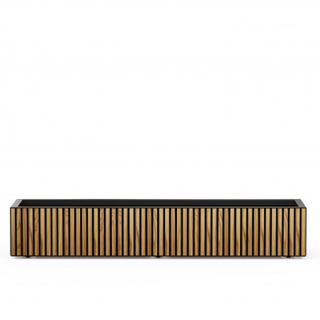 Herstera Pflanzkübel PLANTER XIC 150 WOOD niedrig aus Metall Anthrazit 150x40x25 cm