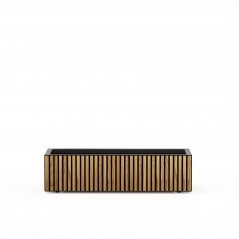 Herstera Pflanzkübel PLANTER XIC 100 WOOD niedrig aus Metall Anthrazit 100x40x25 cm
