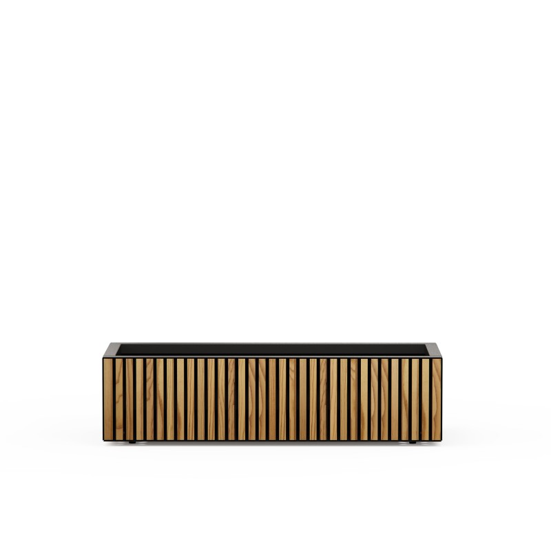 Herstera Pflanzkübel PLANTER XIC 100 WOOD niedrig aus Metall Anthrazit 100x40x25 cm