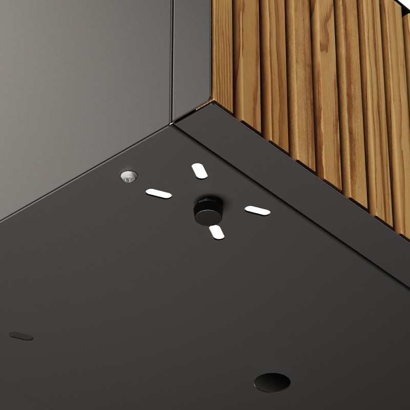 Niedriges Herstera PLANTER WOOD XIC 100 Metall-Pflanzgefäß Anthrazit 100x40x25 cm