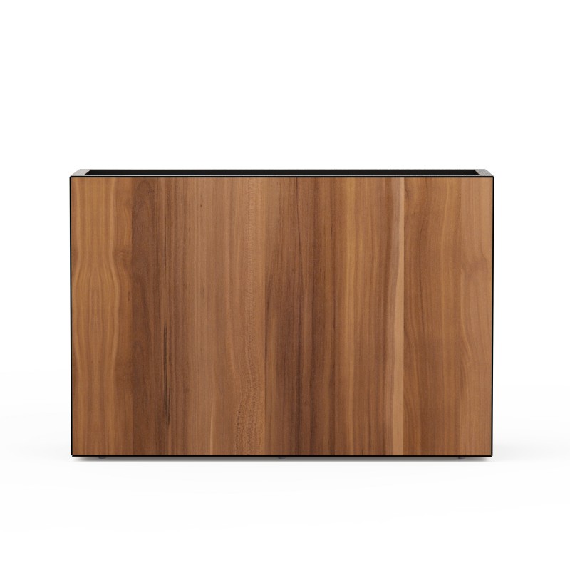 High Planter Herstera DECO PLANTER DIVIDER 25 in Black Metal and Wood Effect Panel 100x25x80 cm