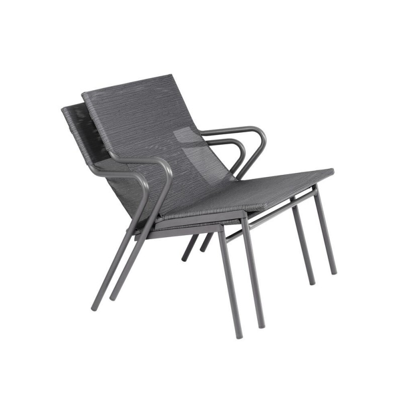 Gepolsterter niedriger Sessel VENCE LaFuma LFM5274 Obsidian/Titane Gepolsterter niedriger Sessel VENCE LaFuma LFM5274 Obsidian/Titane